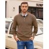 imageCOOFANDY Mens Quarter Zip Pullover Slim Fit Lightweight Sweater Casual Mock Neck Knit Polo SweaterAsh Brown