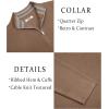 imageCOOFANDY Mens Quarter Zip Pullover Slim Fit Lightweight Sweater Casual Mock Neck Knit Polo SweaterAsh Brown