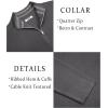 imageCOOFANDY Mens Quarter Zip Pullover Slim Fit Lightweight Sweater Casual Mock Neck Knit Polo SweaterDark Gray