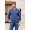 imageCOOFANDY Mens Quarter Zip Pullover Slim Fit Lightweight Sweater Casual Mock Neck Knit Polo SweaterGray Blue