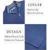 imageCOOFANDY Mens Quarter Zip Pullover Slim Fit Lightweight Sweater Casual Mock Neck Knit Polo SweaterGray Blue