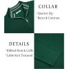 imageCOOFANDY Mens Quarter Zip Pullover Slim Fit Lightweight Sweater Casual Mock Neck Knit Polo SweaterGreen