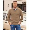 imageCOOFANDY Mens Quarter Zip Pullover Slim Fit Lightweight Sweater Casual Mock Neck Knit Polo SweaterKhaki