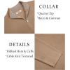 imageCOOFANDY Mens Quarter Zip Pullover Slim Fit Lightweight Sweater Casual Mock Neck Knit Polo SweaterKhaki