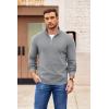 imageCOOFANDY Mens Quarter Zip Pullover Slim Fit Lightweight Sweater Casual Mock Neck Knit Polo SweaterLight Gray