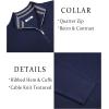 imageCOOFANDY Mens Quarter Zip Pullover Slim Fit Lightweight Sweater Casual Mock Neck Knit Polo SweaterNavy