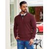 imageCOOFANDY Mens Quarter Zip Pullover Slim Fit Lightweight Sweater Casual Mock Neck Knit Polo SweaterRed