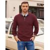 imageCOOFANDY Mens Quarter Zip Pullover Slim Fit Lightweight Sweater Casual Mock Neck Knit Polo SweaterRed