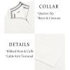imageCOOFANDY Mens Quarter Zip Pullover Slim Fit Lightweight Sweater Casual Mock Neck Knit Polo SweaterWhite