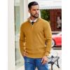 imageCOOFANDY Mens Quarter Zip Pullover Slim Fit Lightweight Sweater Casual Mock Neck Knit Polo SweaterYellow