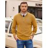 imageCOOFANDY Mens Quarter Zip Pullover Slim Fit Lightweight Sweater Casual Mock Neck Knit Polo SweaterYellow