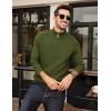 imageCOOFANDY Mens Quarter Zip Sweater Casual Slim Fit Pullovers Sweaters Knit Twill Texture PulloverArmy Green