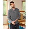 imageCOOFANDY Mens Quarter Zip Sweater Casual Slim Fit Pullovers Sweaters Knit Twill Texture PulloverGray