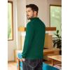 imageCOOFANDY Mens Quarter Zip Sweater Casual Slim Fit Pullovers Sweaters Knit Twill Texture PulloverGreen