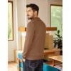 imageCOOFANDY Mens Quarter Zip Sweater Casual Slim Fit Pullovers Sweaters Knit Twill Texture PulloverLight Brown