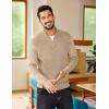 imageCOOFANDY Mens Quarter Zip Sweater Casual Slim Fit Pullovers Sweaters Knit Twill Texture PulloverLight Khaki