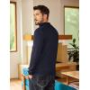 imageCOOFANDY Mens Quarter Zip Sweater Casual Slim Fit Pullovers Sweaters Knit Twill Texture PulloverNavy Blue