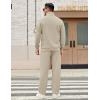 imageCOOFANDY Mens Sweatsuits 2 Piece Set Quarter Zip Pullover with Wide Leg Sweatpants Matching TracksuitBeige
