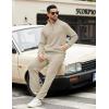 imageCOOFANDY Mens Sweatsuits 2 Piece Set Quarter Zip Pullover with Wide Leg Sweatpants Matching TracksuitBeige