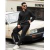 imageCOOFANDY Mens Sweatsuits 2 Piece Set Quarter Zip Pullover with Wide Leg Sweatpants Matching TracksuitBlack