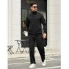 imageCOOFANDY Mens Sweatsuits 2 Piece Set Quarter Zip Pullover with Wide Leg Sweatpants Matching TracksuitBlack