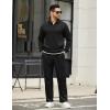 imageCOOFANDY Mens Sweatsuits 2 Piece Set Quarter Zip Pullover with Wide Leg Sweatpants Matching TracksuitBlack