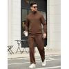imageCOOFANDY Mens Sweatsuits 2 Piece Set Quarter Zip Pullover with Wide Leg Sweatpants Matching TracksuitBrown