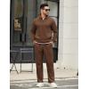 imageCOOFANDY Mens Sweatsuits 2 Piece Set Quarter Zip Pullover with Wide Leg Sweatpants Matching TracksuitBrown