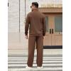 imageCOOFANDY Mens Sweatsuits 2 Piece Set Quarter Zip Pullover with Wide Leg Sweatpants Matching TracksuitBrown