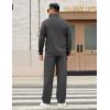 imageCOOFANDY Mens Sweatsuits 2 Piece Set Quarter Zip Pullover with Wide Leg Sweatpants Matching TracksuitDark Grey