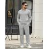 imageCOOFANDY Mens Sweatsuits 2 Piece Set Quarter Zip Pullover with Wide Leg Sweatpants Matching TracksuitLight Grey