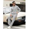 imageCOOFANDY Mens Sweatsuits 2 Piece Set Quarter Zip Pullover with Wide Leg Sweatpants Matching TracksuitLight Grey