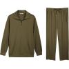 imageCOOFANDY Mens Sweatsuits 2 Piece Set Quarter Zip Pullover with Wide Leg Sweatpants Matching TracksuitOlive Green