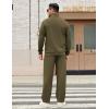 imageCOOFANDY Mens Sweatsuits 2 Piece Set Quarter Zip Pullover with Wide Leg Sweatpants Matching TracksuitOlive Green