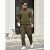 imageCOOFANDY Mens Sweatsuits 2 Piece Set Quarter Zip Pullover with Wide Leg Sweatpants Matching TracksuitOlive Green