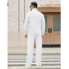 imageCOOFANDY Mens Sweatsuits 2 Piece Set Quarter Zip Pullover with Wide Leg Sweatpants Matching TracksuitWhite