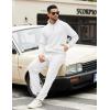 imageCOOFANDY Mens Sweatsuits 2 Piece Set Quarter Zip Pullover with Wide Leg Sweatpants Matching TracksuitWhite