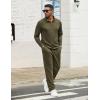 imageCOOFANDY Mens Tracksuits 2 Piece Casual Athletic Sweatsuit Quarter Zip Pullover Long Sleeve Running Sport OutfitsArmy Green