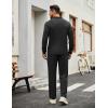 imageCOOFANDY Mens Tracksuits 2 Piece Casual Athletic Sweatsuit Quarter Zip Pullover Long Sleeve Running Sport OutfitsBlack