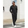imageCOOFANDY Mens Tracksuits 2 Piece Casual Athletic Sweatsuit Quarter Zip Pullover Long Sleeve Running Sport OutfitsBlack