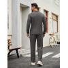 imageCOOFANDY Mens Tracksuits 2 Piece Casual Athletic Sweatsuit Quarter Zip Pullover Long Sleeve Running Sport OutfitsDark Grey