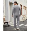 imageCOOFANDY Mens Tracksuits 2 Piece Casual Athletic Sweatsuit Quarter Zip Pullover Long Sleeve Running Sport OutfitsLight Grey