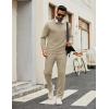 imageCOOFANDY Mens Tracksuits 2 Piece Casual Athletic Sweatsuit Quarter Zip Pullover Long Sleeve Running Sport OutfitsLight Khaki