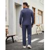 imageCOOFANDY Mens Tracksuits 2 Piece Casual Athletic Sweatsuit Quarter Zip Pullover Long Sleeve Running Sport OutfitsNavy Blue