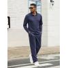 imageCOOFANDY Mens Tracksuits 2 Piece Casual Athletic Sweatsuit Quarter Zip Pullover Long Sleeve Running Sport OutfitsNavy Blue