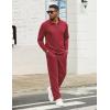 imageCOOFANDY Mens Tracksuits 2 Piece Casual Athletic Sweatsuit Quarter Zip Pullover Long Sleeve Running Sport OutfitsWine Red