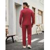 imageCOOFANDY Mens Tracksuits 2 Piece Casual Athletic Sweatsuit Quarter Zip Pullover Long Sleeve Running Sport OutfitsWine Red