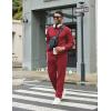 imageCOOFANDY Mens Tracksuits 2 Piece Casual Athletic Sweatsuit Quarter Zip Pullover Long Sleeve Running Sport OutfitsWine Red