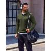 imageCOOFANDY Quarter Zip Pullover Men Long Sleeve Sweatshirts for Men Fleece Sweater FallDark Green