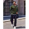 imageCOOFANDY Quarter Zip Pullover Men Long Sleeve Sweatshirts for Men Fleece Sweater FallDark Green
